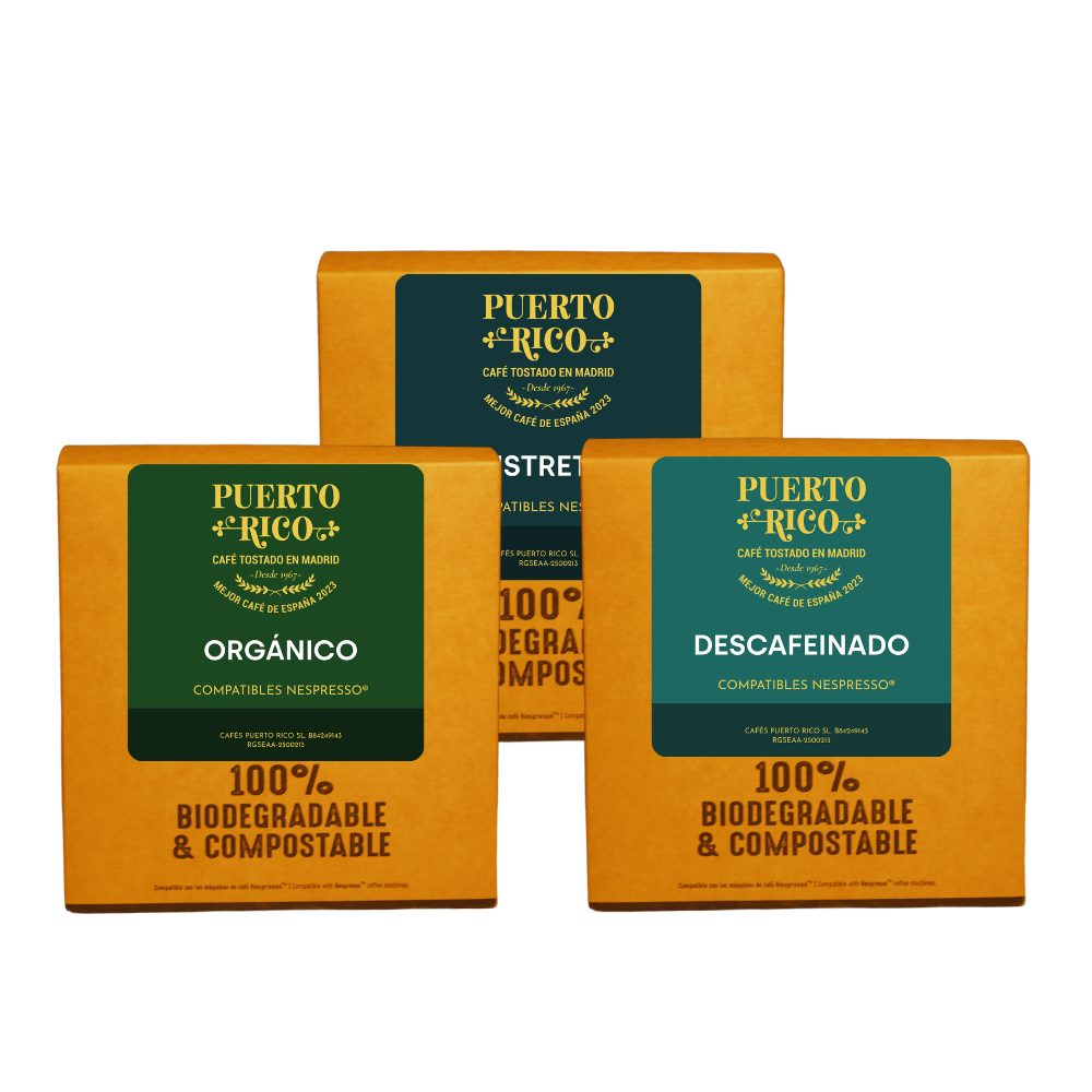 Pack Cápsulas compatibles Nespresso® | Descafeinado, Ristretto, Orgánico