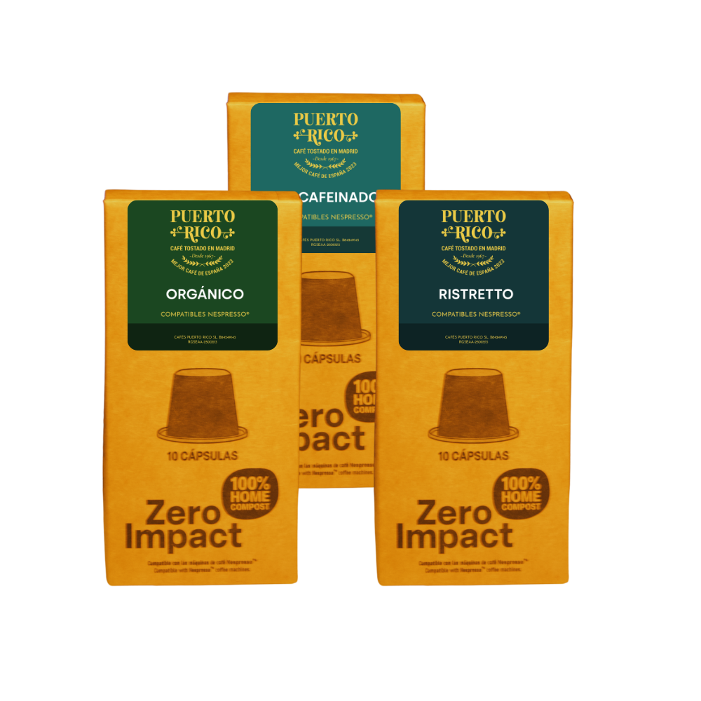 Pack Cápsulas compatibles Nespresso® | Descafeinado, Ristretto, Orgánico