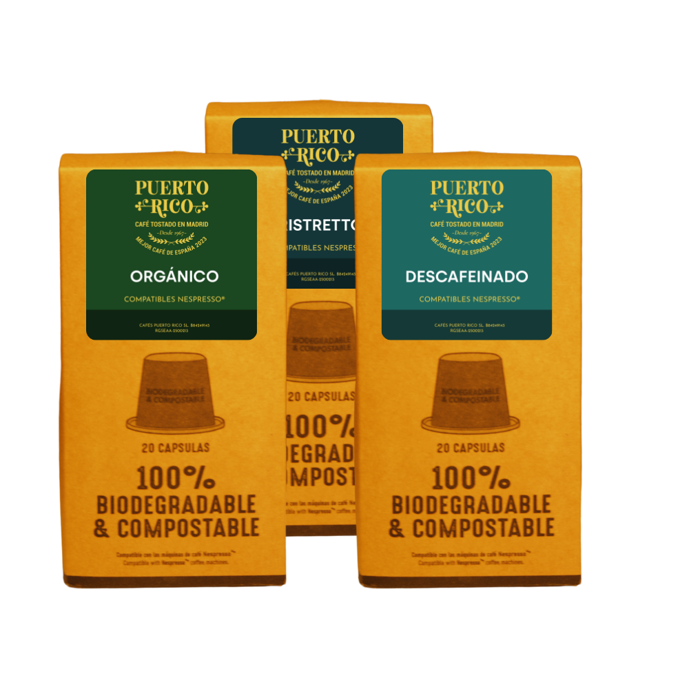 Pack Cápsulas compatibles Nespresso® | Descafeinado, Ristretto, Orgánico