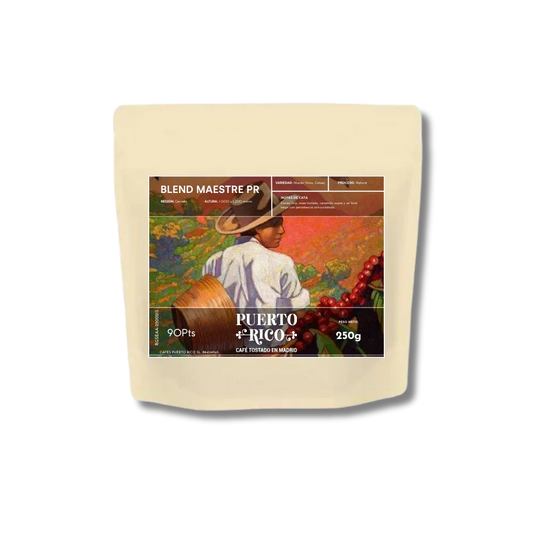Paquete de café Maestro, blend de especialidad 100% Puerto Rico de Cafés Puerto Rico, ideal para espresso y filtrado